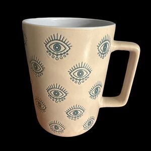 Eye Patterned Beige Mug
